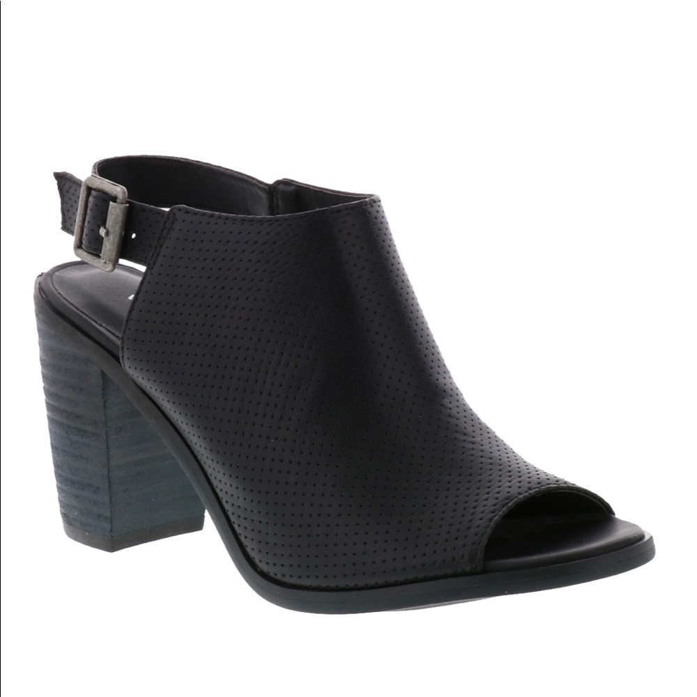Very Volatile Open Toe Leather Bootie